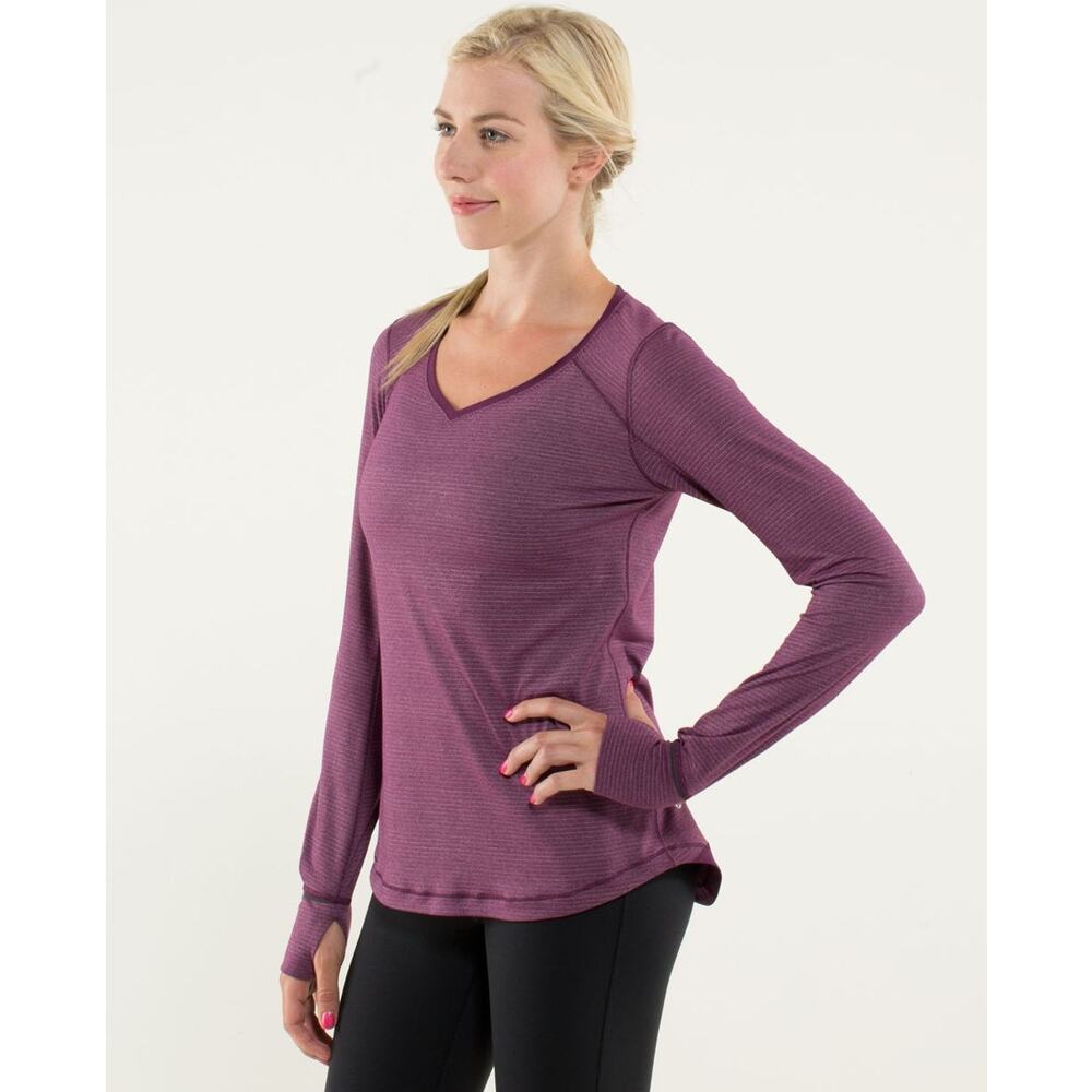 Lululemon Race Me Long Sleeve Heathered Plum / Plum